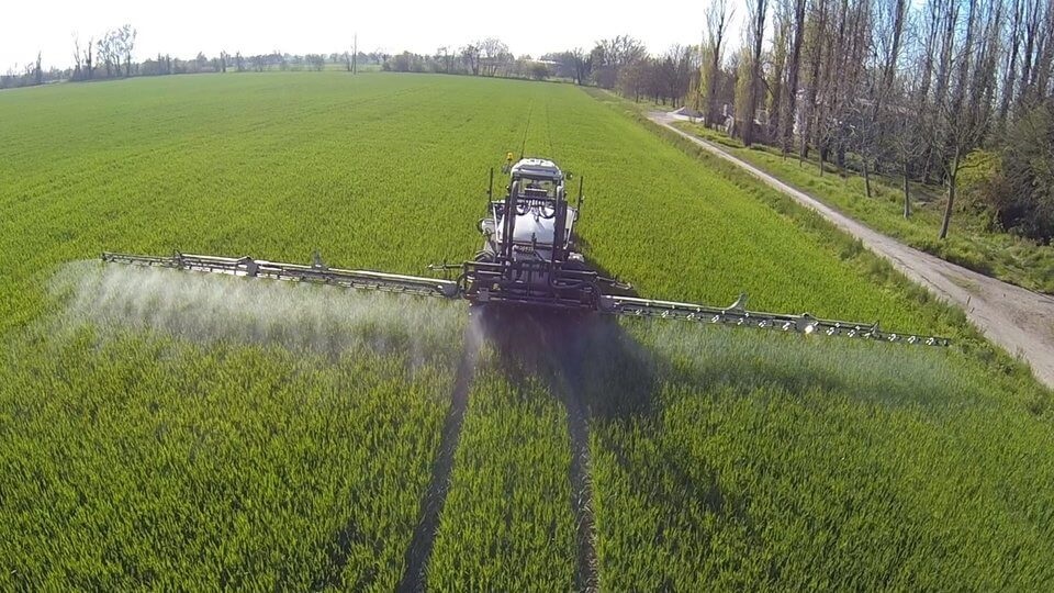 Spraying Herbicides Above