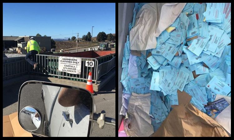 Man In California Allegedly Found Thousands Of Unopened Ballots In Garbage Dumpster — Workers Quickly Try To Cover Them Up