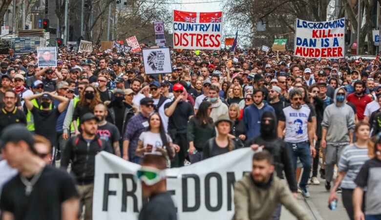 freedom! thousands of australians protest tyrannical lockdown, hundreds arrested
