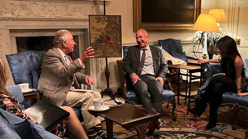 bezos and prince charles fly in private jets to meet for a ‘cup of tea’ and complain about you emitting too much co2