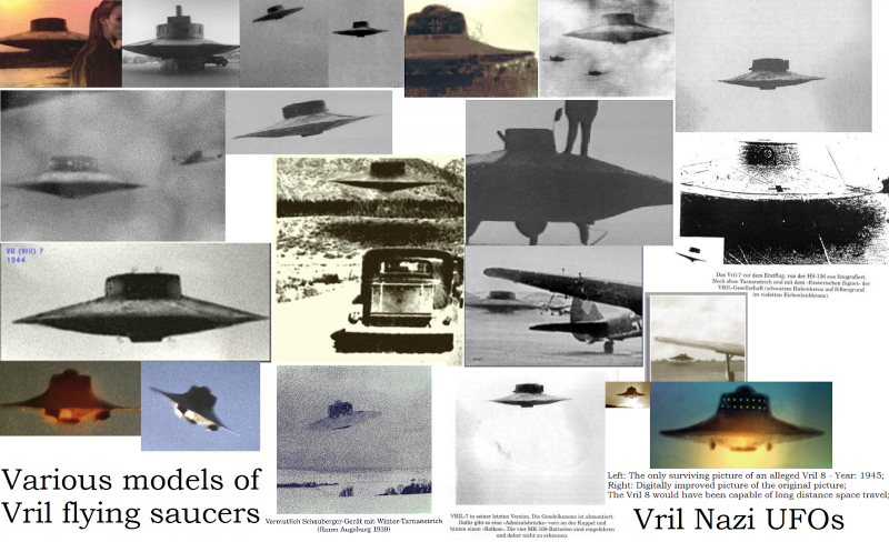 Pictures Collage Or Various Models Of Real Nazi Vril Flying Saucers