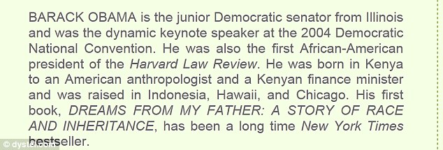April 3rd 2007 Listing From Mr Obama's Literary Agents Acton & Dystel Touts The Then Democratic Junior Senator From Illinois As 'born In Kenya'