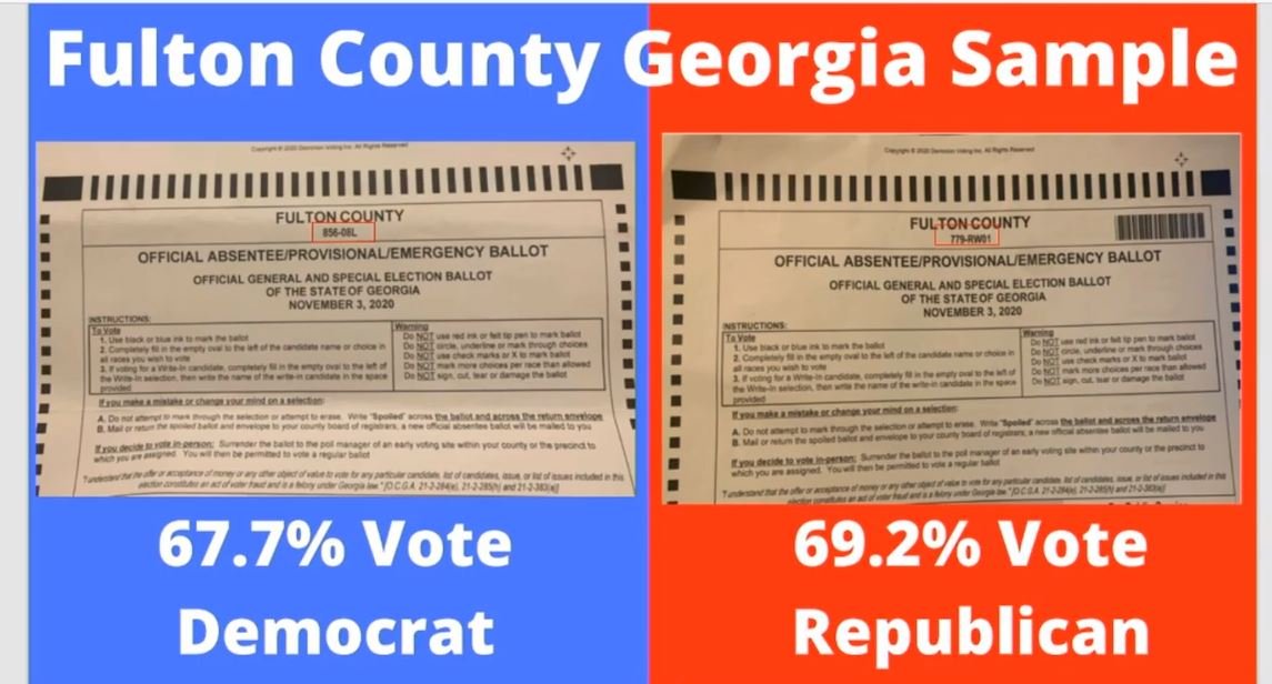 Busted Georgia Ballots Were Printed Differently For Gop Areas Vs. Dem Areas