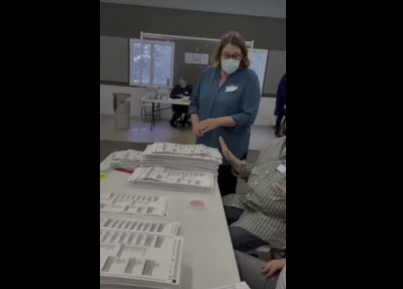 Video Taken At A Table Where The Ballots From Central Lake Twp. Were Being Counted