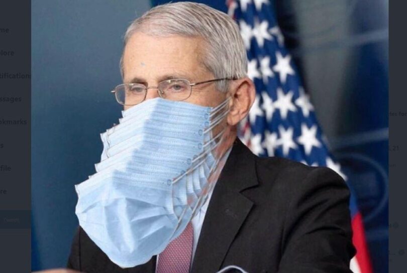 fauci admits wearing mask after vax is theatrical, even though he denied it under oath in march